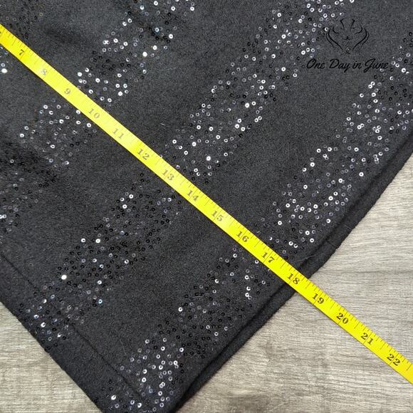 Loft Wool Blend Sequin Detail Mini Skirt Size 0 - Picture 4 of 5